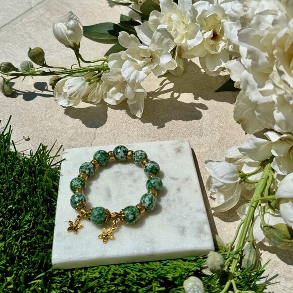 Hot selling! Green jasper stretch bracelet, gemstones, boho, healing stones, hip - Picture 3 of 3